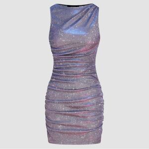 Cider Star Glitter Ruched Mini Dress – Size S (US 4)